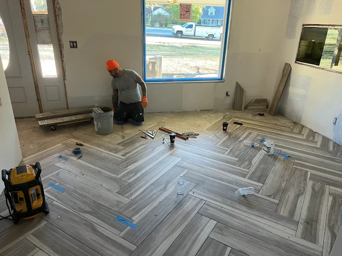 Custom kitchen cabinet installation project